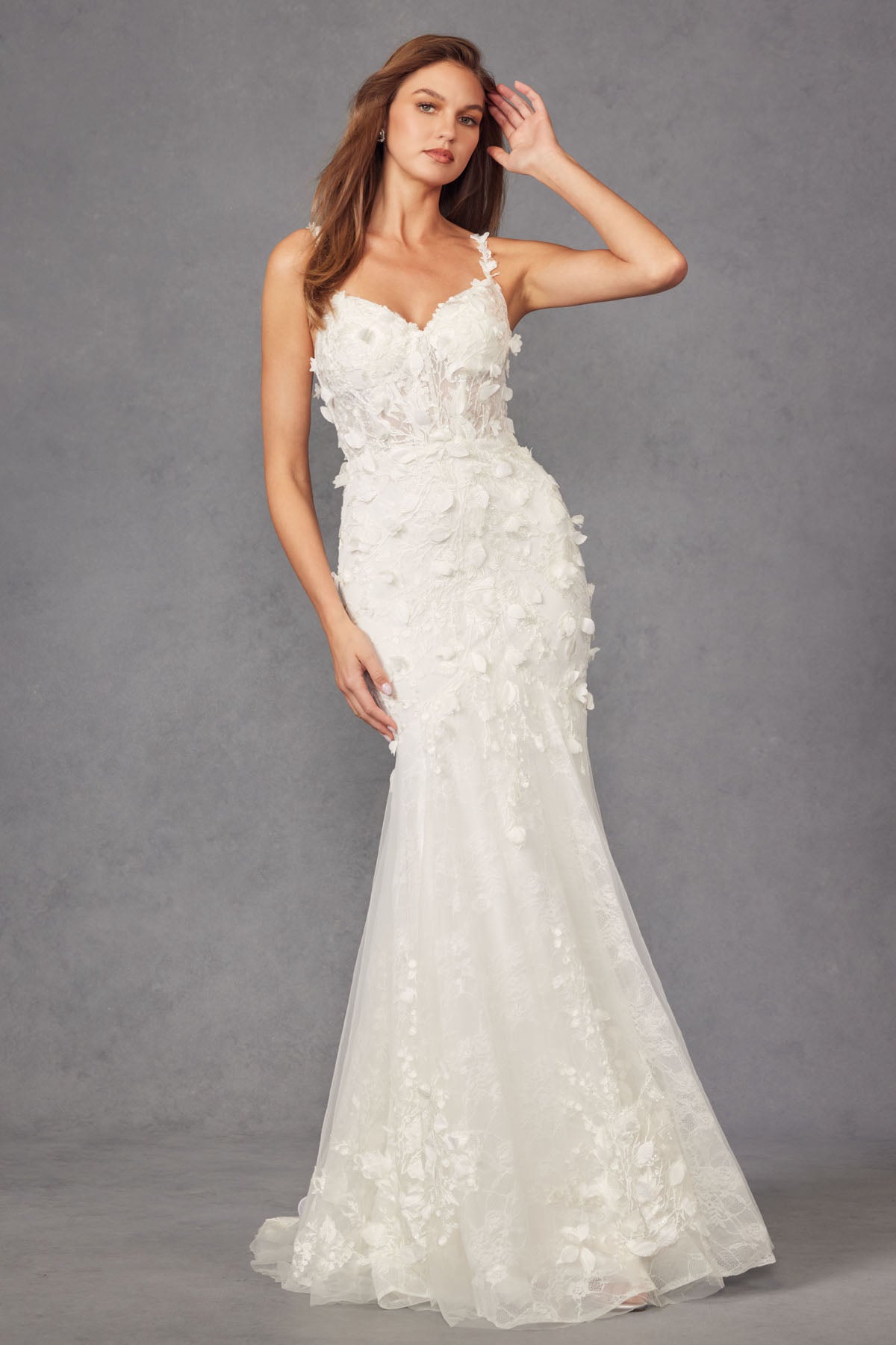 Dainty Sculpted Jacquard Mermaid Long Evening Gown 24063 main image 0
